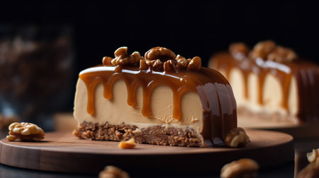 Close-Up Photography of a slice of praline mousse cakeの素材