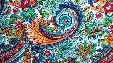 This image shows a bohemian paisley pattern design.の素材