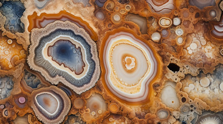 This image shows a unique pattern of geode crystals.の素材