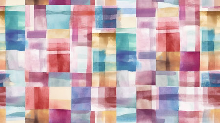 This image shows a nostalgic pattern of a watercolor plaid.の素材