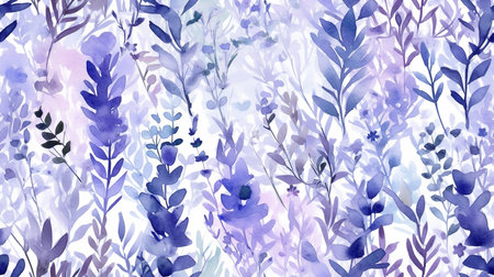 This image shows a soft pattern of a watercolor lavender field.の素材