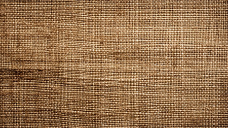 This image shows a rustic texture of burlap fabric.の素材