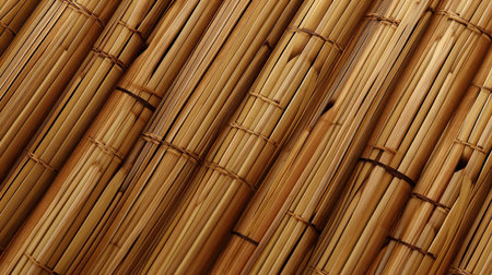 This image shows an exotic texture of a bamboo mat.の素材