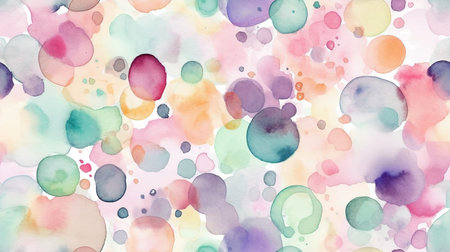 This image shows a dainty pattern of watercolor polka dots.の素材