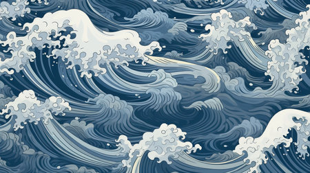 This image shows a tranquil pattern of ocean waves.の素材