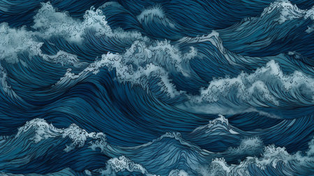 This image shows a tranquil pattern of ocean waves.の素材