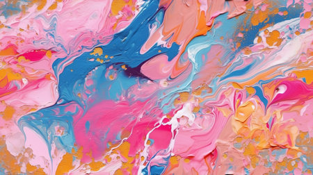 This image shows an abstract pattern of acrylic paint texture.の素材