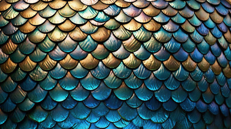 This image shows a shimmering pattern of fish scales.の素材