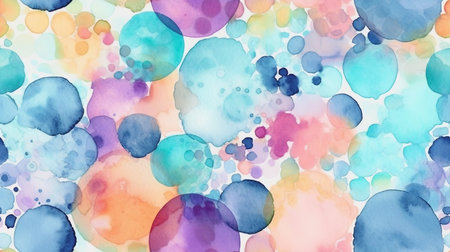 This image shows a dainty pattern of watercolor polka dots.の素材