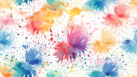 This image shows an energetic pattern of watercolor splashes.の素材