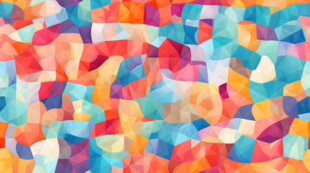 This image shows the playfulness of a colorful geometric mosaic pattern.の素材