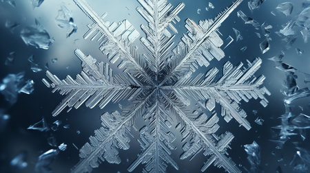 This image shows an ice crystal pattern on a frozen window.の素材