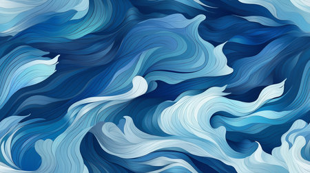 This image shows the magnificent motion pattern of ocean waves.の素材