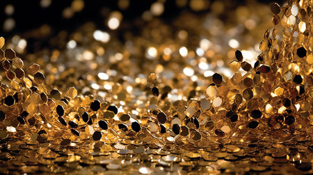 This image shows the glittering sparkle of gold sequin.の素材