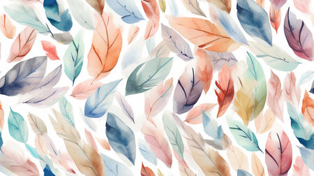 This image shows an organic pattern of watercolor leaves.の素材