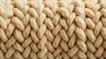 This image shows a close-up pattern of knit wool exuding warm comfort.の素材