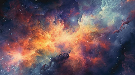 This image shows a cosmic starfield texture.の素材