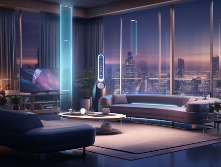 Enhancing Home Life with Voice Assistants AI Generatedの素材