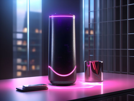 Enhancing Home Life with Voice Assistants AI Generatedの素材