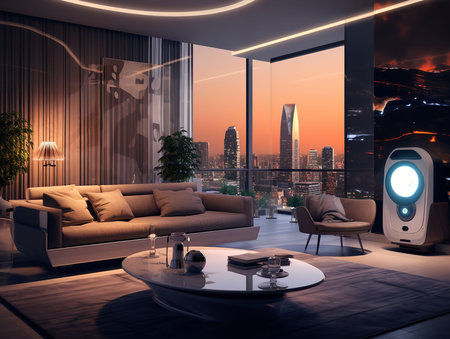 Enhancing Home Life with Voice Assistants AI Generatedの素材