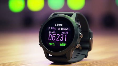 Fitness Smartwatch Mockup on Gym Mat for Active Lifestyle - AI Generatedの素材