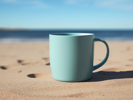 Stylish Ceramic Mug Mockup for Branding - AI Generatedの素材