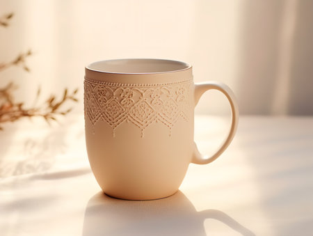Stylish Ceramic Mug Mockup for Branding - AI Generatedの素材