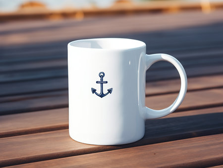 Stylish Ceramic Mug Mockup for Branding - AI Generatedの素材