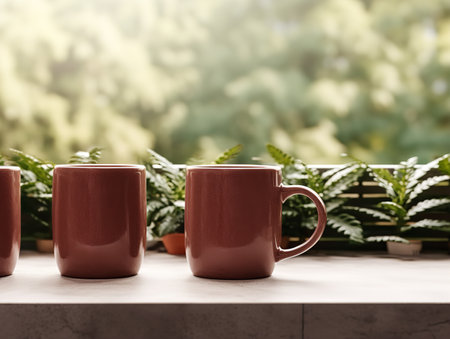 Stylish Ceramic Mug Mockup for Branding - AI Generatedの素材