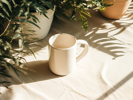 Stylish Ceramic Mug Mockup for Branding - AI Generatedの素材