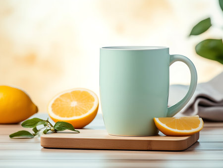 Stylish Ceramic Mug Mockup for Branding - AI Generatedの素材