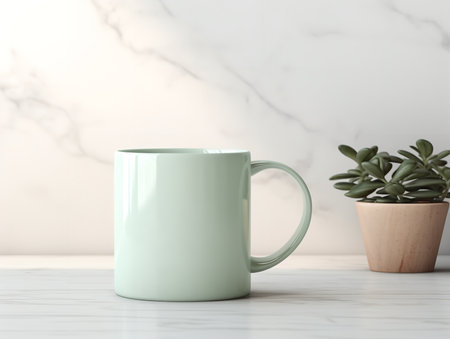 Stylish Ceramic Mug Mockup for Branding - AI Generatedの素材