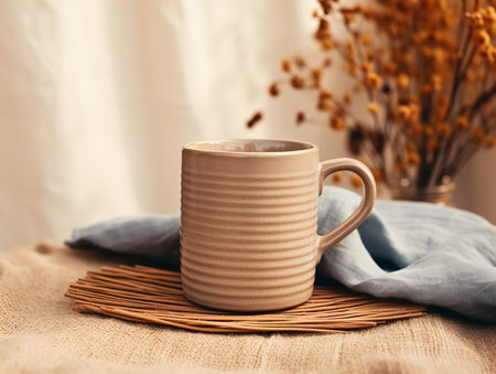 Stylish Ceramic Mug Mockup for Branding - AI Generatedの素材