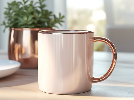 Stylish Ceramic Mug Mockup for Branding - AI Generatedの素材