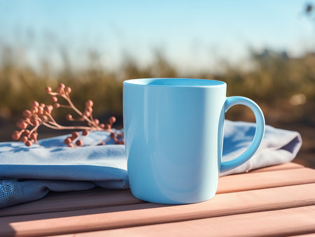 Stylish Ceramic Mug Mockup for Branding - AI Generatedの素材