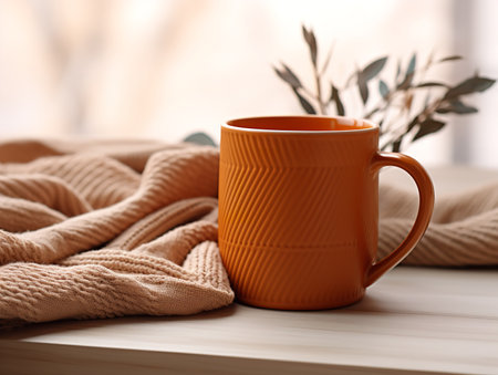 Stylish Ceramic Mug Mockup for Branding - AI Generatedの素材
