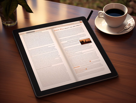 Sleek Digital Tablet Mockup for Tech Displays - AI Generatedの素材