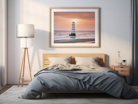 Elegant Framed Artwork Mockup for Interior Decor - AI Generatedの素材