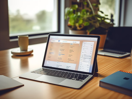 Sleek Digital Tablet Mockup for Tech Displays - AI Generatedの素材