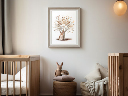 Elegant Framed Artwork Mockup for Interior Decor - AI Generatedの素材