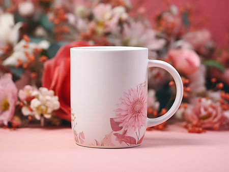 Stylish Ceramic Mug Mockup for Branding - AI Generatedの素材