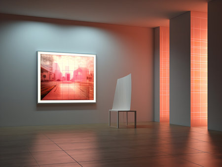 Elegant Framed Artwork Mockup for Interior Decor - AI Generatedの素材