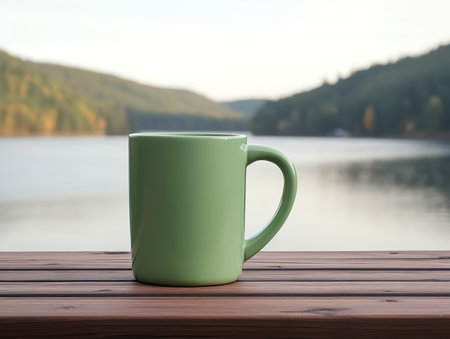 Stylish Ceramic Mug Mockup for Branding - AI Generatedの素材
