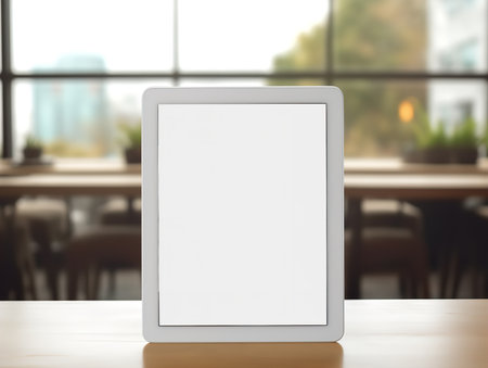 Sleek Digital Tablet Mockup for Tech Displays - AI Generatedの素材