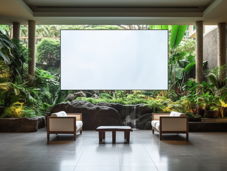 Dynamic LED Screen Mockup for Vibrant Displays - AI Generatedの素材