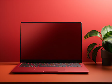 Sleek Laptop Mockup for Business and Education - AI Generatedの素材