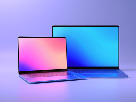 Sleek Laptop Mockup for Business and Education - AI Generatedの素材