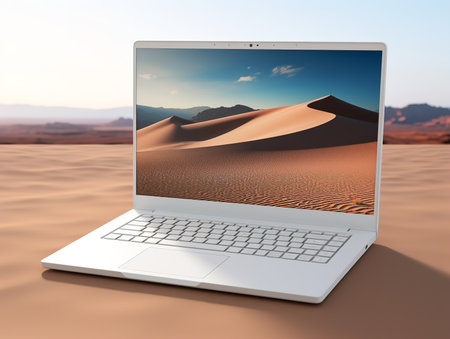 Sleek Laptop Mockup for Business and Education - AI Generatedの素材