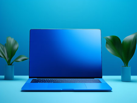 Sleek Laptop Mockup for Business and Education - AI Generatedの素材