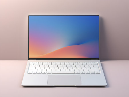 Sleek Laptop Mockup for Business and Education - AI Generatedの素材